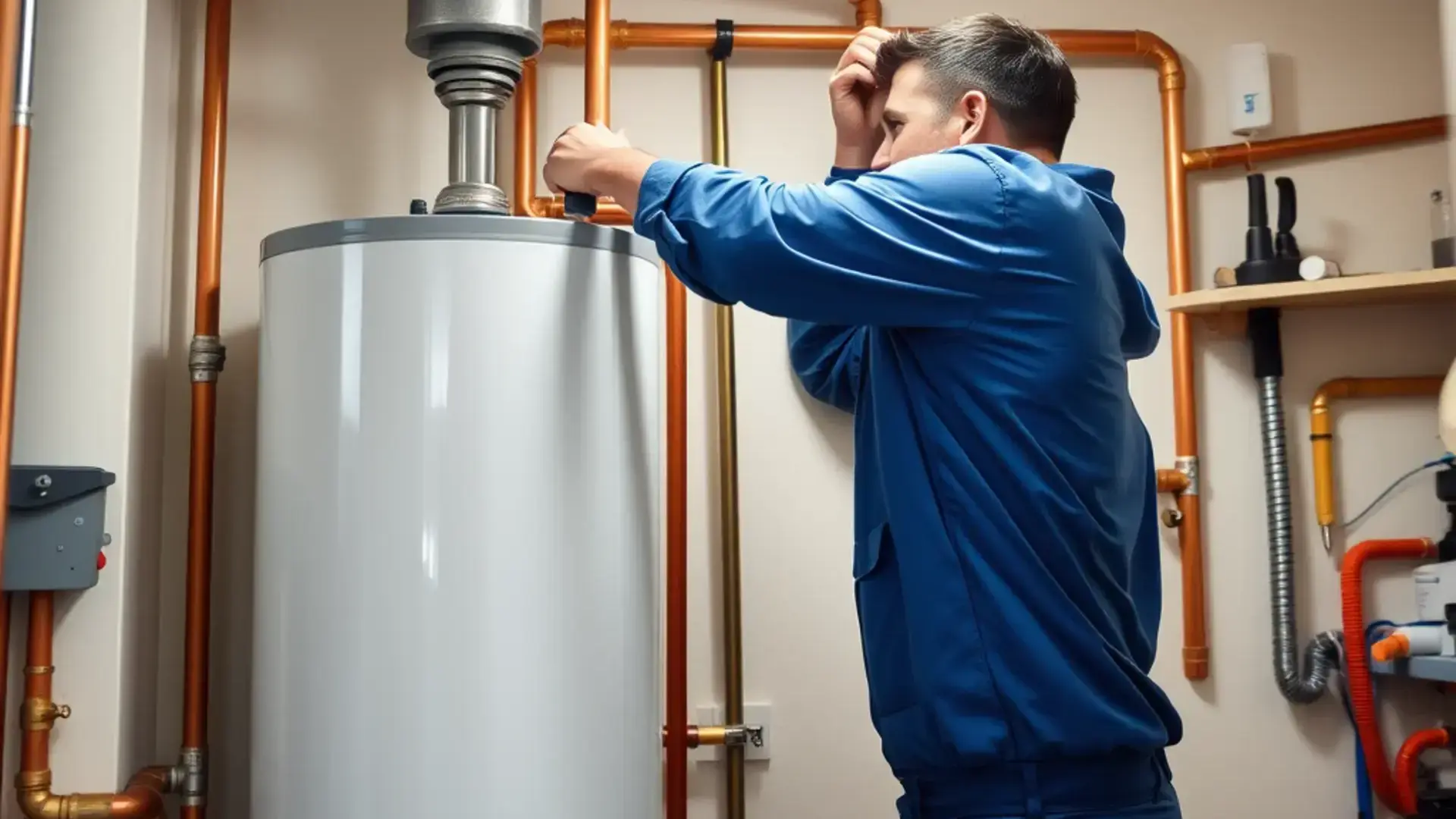 Traditional water heater installation